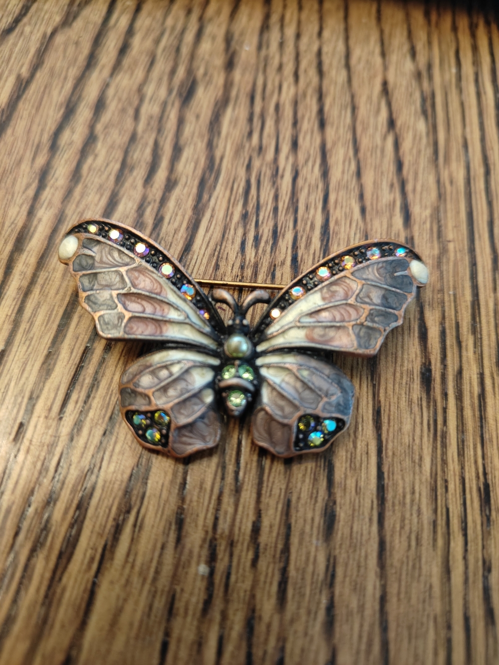 Vintage Joan Rivers Bejeweled Enameled Butterfly Brooch